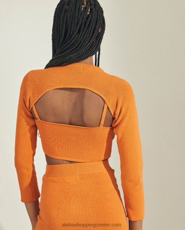 hustle - oranžen pleten top ženske Alohas 0D4R8807