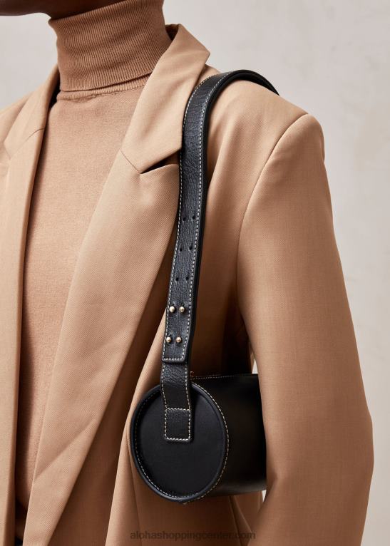 i - črna usnjena torbica ženske Alohas 0D4R81143