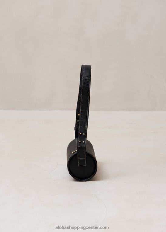 i - črna usnjena torbica ženske Alohas 0D4R81143