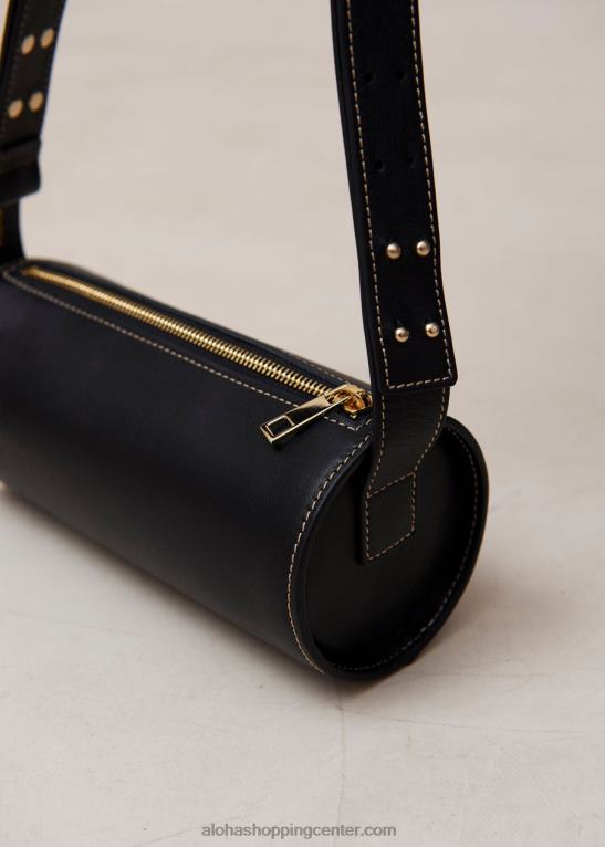 i - črna usnjena torbica ženske Alohas 0D4R81143