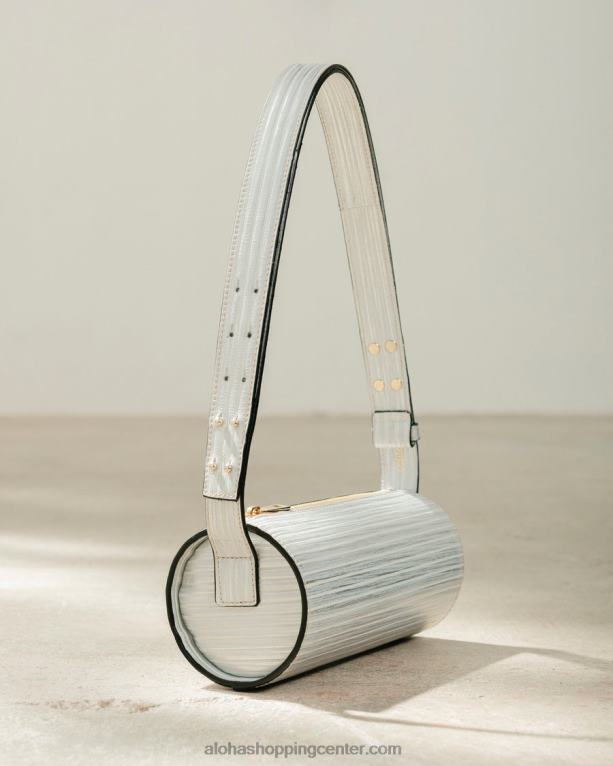 i nagubana svetleča - srebrna usnjena torbica ženske Alohas 0D4R81119