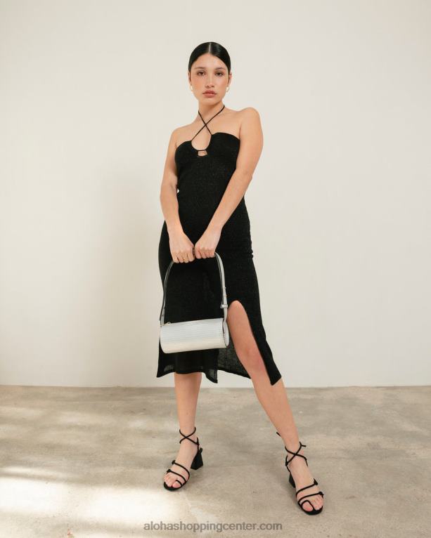 i nagubana svetleča - srebrna usnjena torbica ženske Alohas 0D4R81119