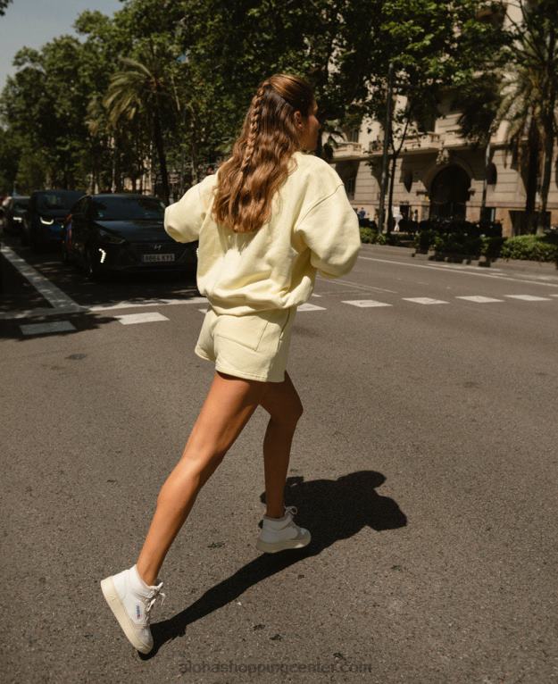 iconica - rumene bombažne kratke hlače ženske Alohas 0D4R8978