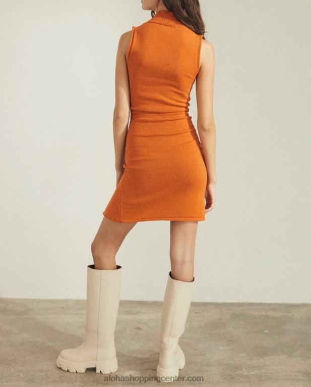 idol - oranžna oprijeta obleka ženske Alohas 0D4R8667