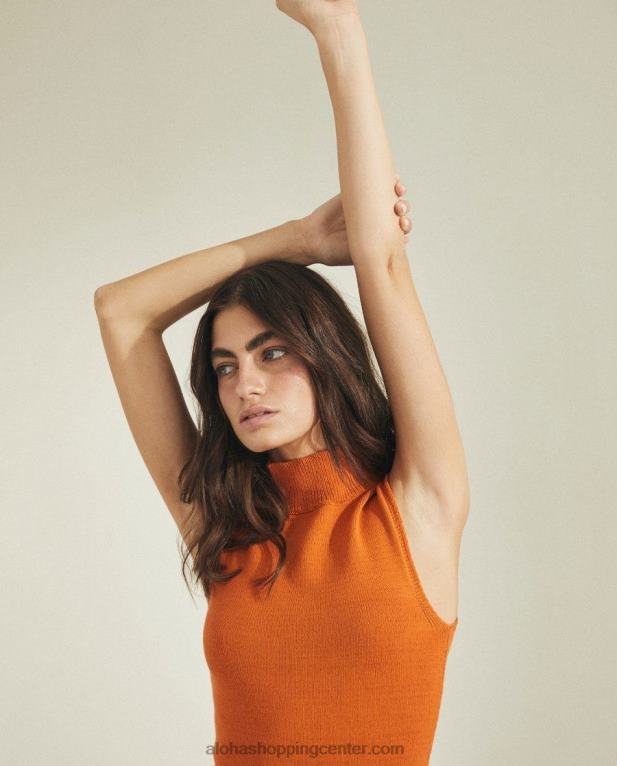 idol - oranžna oprijeta obleka ženske Alohas 0D4R8667