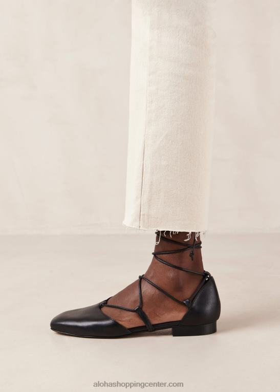 azurite - črne usnjene balerinke ženske Alohas 0D4R8311