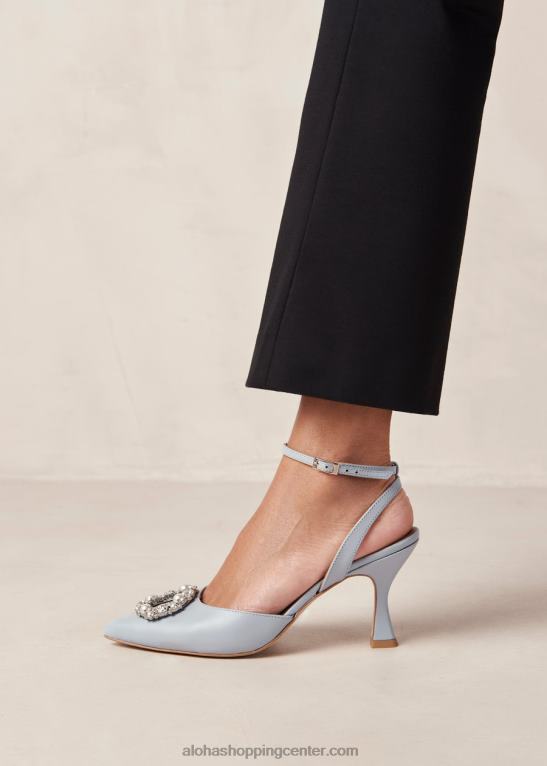 cinderella crystal - svetlo modre usnjene copate ženske Alohas 0D4R884