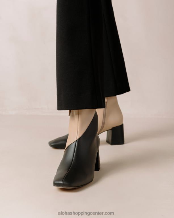 akvarel - črni in bež veganski usnjeni škornji ženske Alohas 0D4R8131