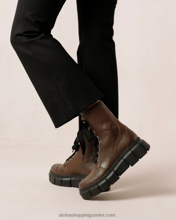 can can - rjavi usnjeni škornji ženske Alohas 0D4R8281