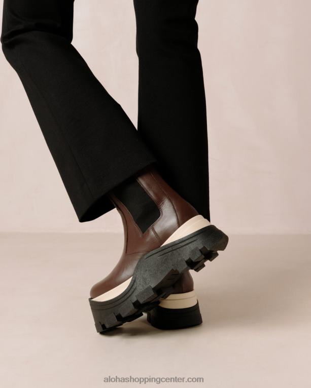 feniks šah - rjavi usnjeni škornji ženske Alohas 0D4R8576