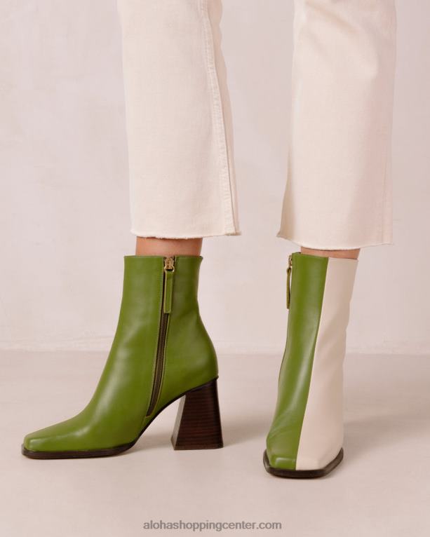 južni dvobarvni - beli in zeleni usnjeni škornji ženske Alohas 0D4R8193