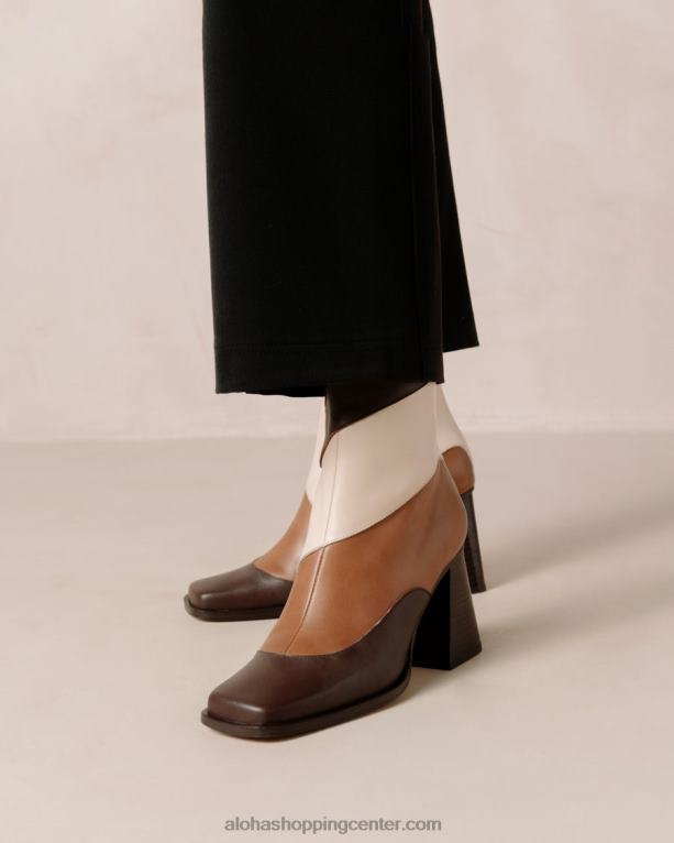 južni patchwork - beli in rjavi usnjeni škornji ženske Alohas 0D4R8208