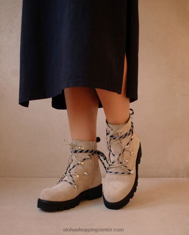 miles - bež usnjeni škornji ženske Alohas 0D4R8593