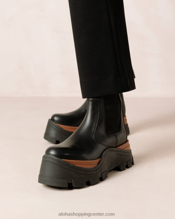 phoenix nutty - črni usnjeni škornji ženske Alohas 0D4R8580