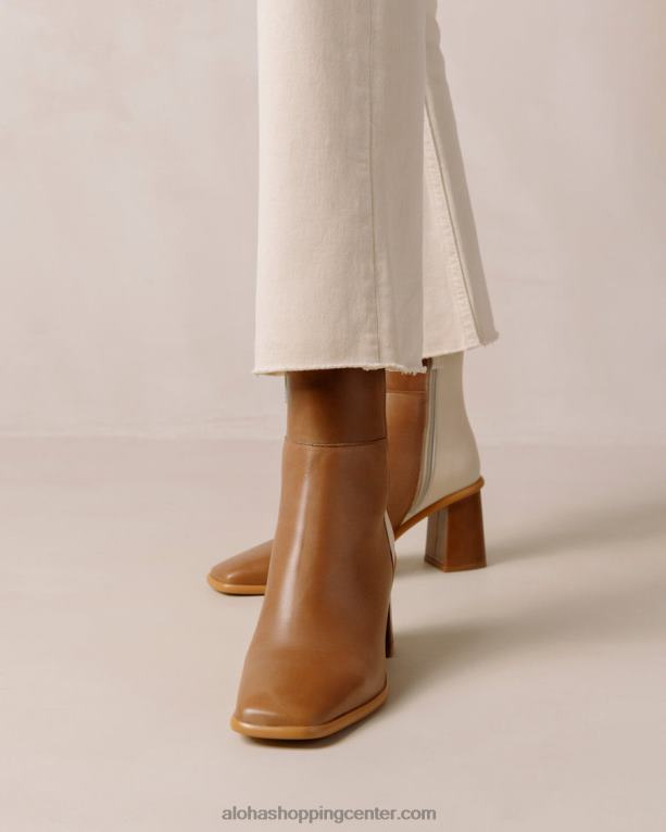 zahod - beli in rjavi usnjeni gležnjarji ženske Alohas 0D4R8339