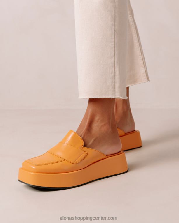 tempera - oranžni veganski usnjeni loaferji ženske Alohas 0D4R8314