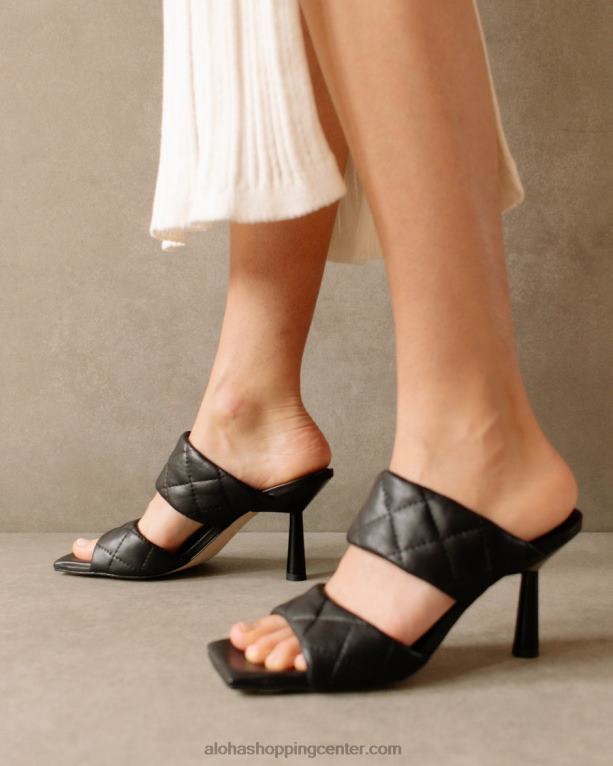 conner - črni usnjeni sandali ženske Alohas 0D4R8587