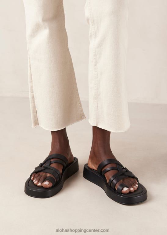 cool - črni usnjeni sandali ženske Alohas 0D4R8424