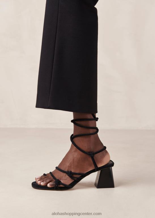 goldie - črni usnjeni sandali ženske Alohas 0D4R8240