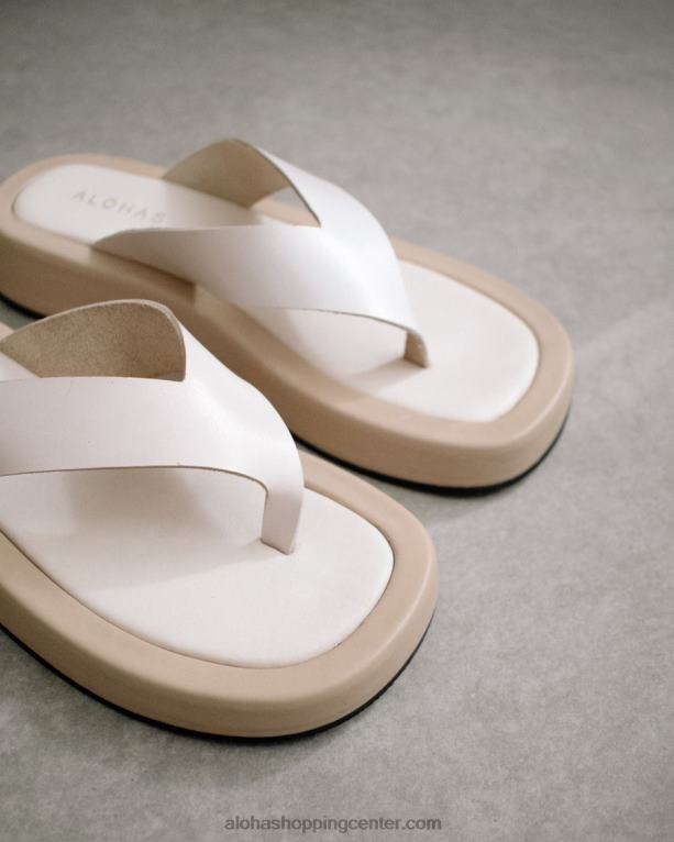 oblačen - bele in bež usnjene sandale ženske Alohas 0D4R8451