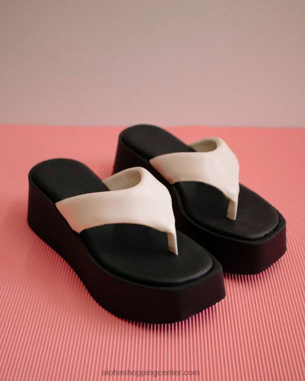 palačinka - beli veganski usnjeni sandali ženske Alohas 0D4R8261