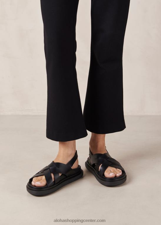 trunca - črni usnjeni sandali ženske Alohas 0D4R8370