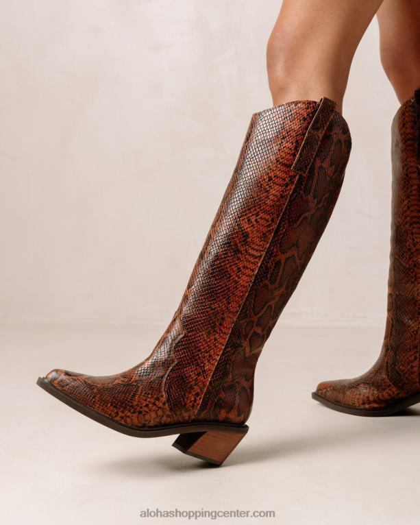 mount indo - rjavi usnjeni škornji iz kačje kože ženske Alohas 0D4R8254