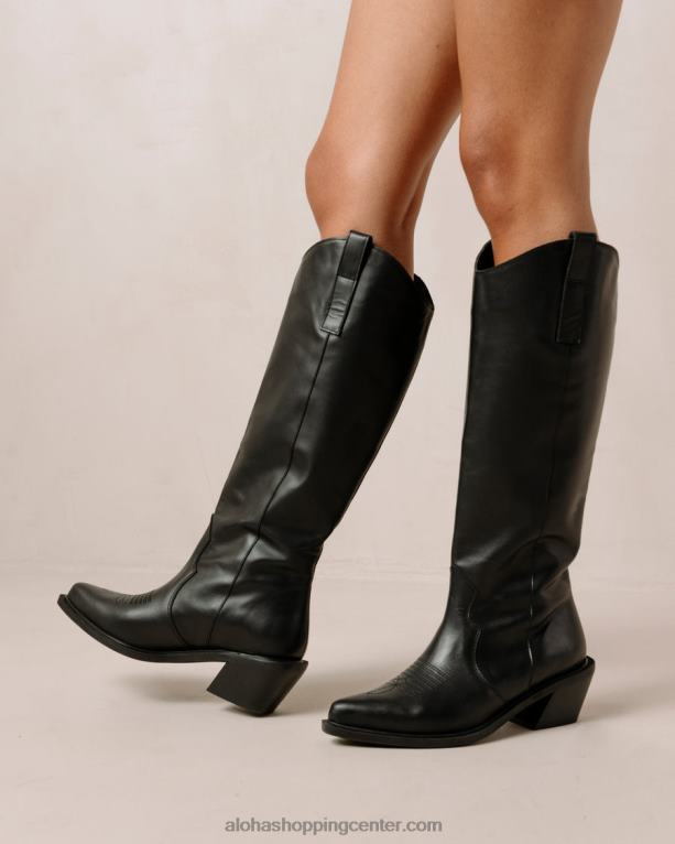 mount - črni usnjeni škornji ženske Alohas 0D4R8256