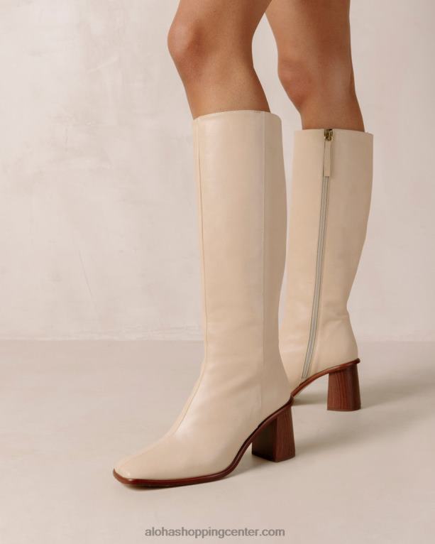 vzhodno - krem ​​usnjeni škornji ženske Alohas 0D4R854