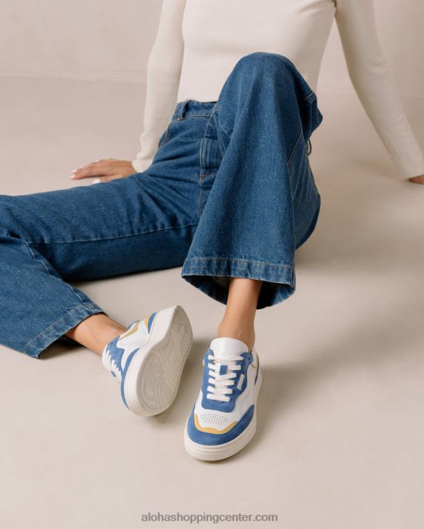 tb.87 - bele in modre usnjene superge ženske Alohas 0D4R872