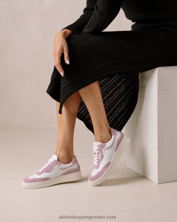 tb.87 - bele in vijolične usnjene superge ženske Alohas 0D4R871