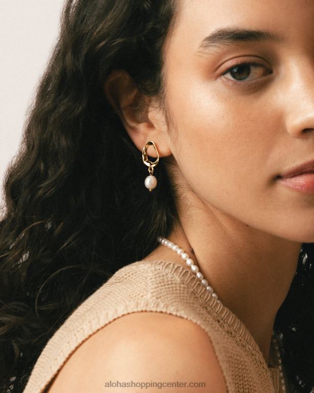 kakav - zlati biserni uhani ženske Alohas 0D4R81073