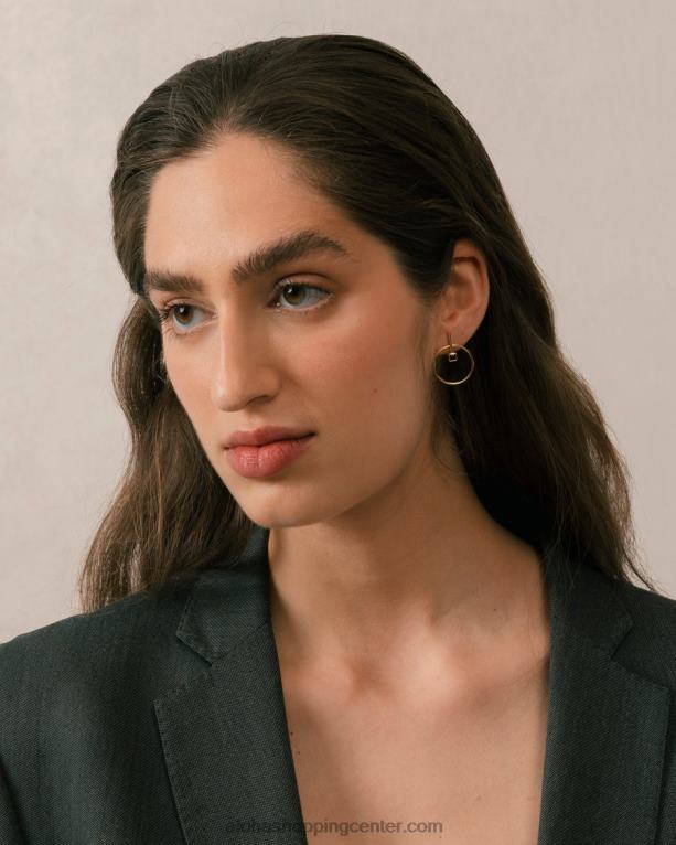 pasijonka - zlati in črni uhani ženske Alohas 0D4R81113