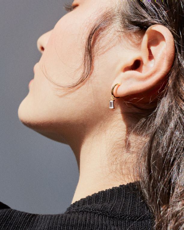 viseči kristal - zlati in beli kristalni uhani ženske Alohas 0D4R81066