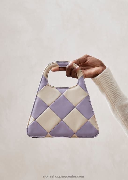 a scacchi - belo-vijolična karirasta torbica ženske Alohas 0D4R81098