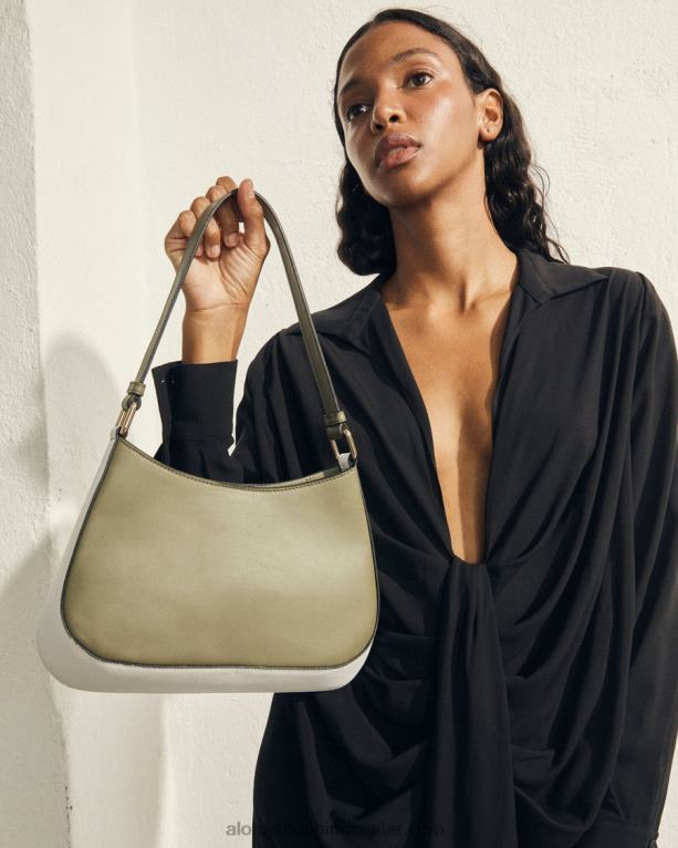 c dvobarvna - bela in zelena usnjena torbica ženske Alohas 0D4R81123