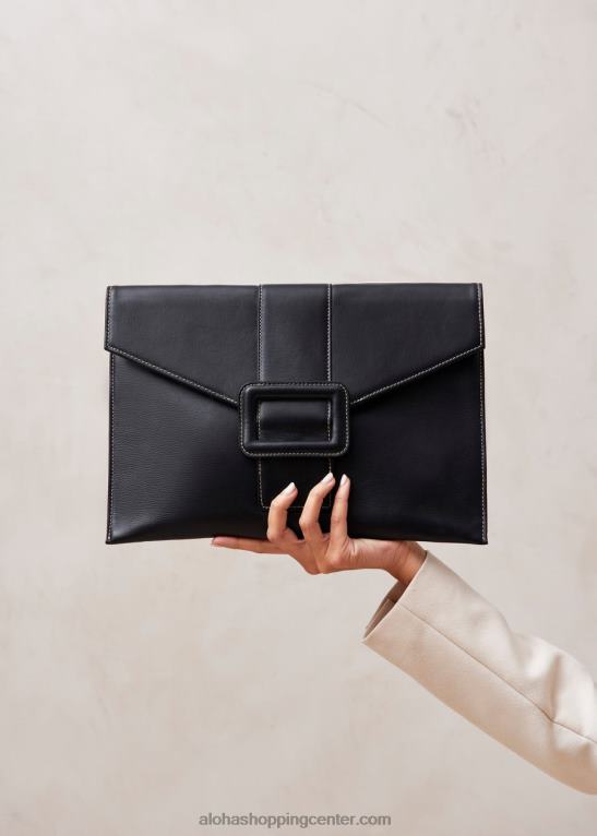 e - črna usnjena torbica ženske Alohas 0D4R81217