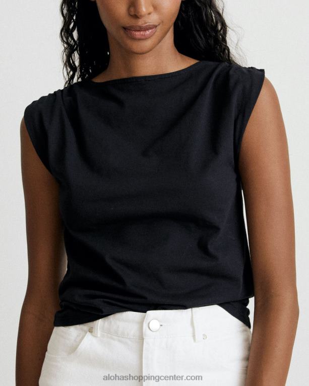 umirjen - črn bombažni top ženske Alohas 0D4R8785