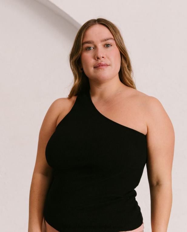 cortado - črn bombažni top ženske Alohas 0D4R8848