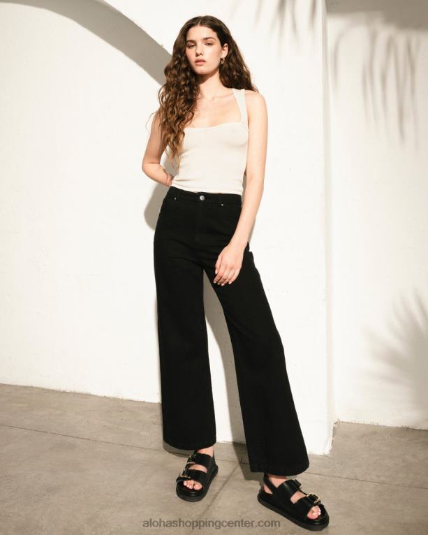 piano - črne bombažne kavbojke ženske Alohas 0D4R8997