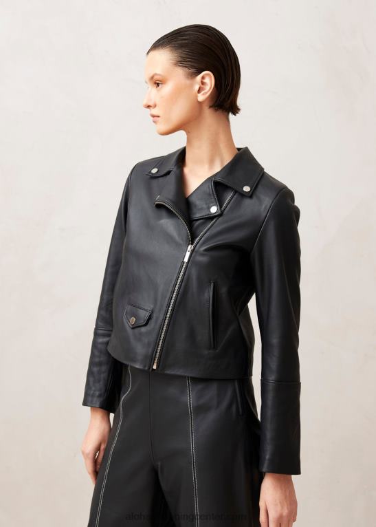 tours - črna usnjena jakna ženske Alohas 0D4R81023