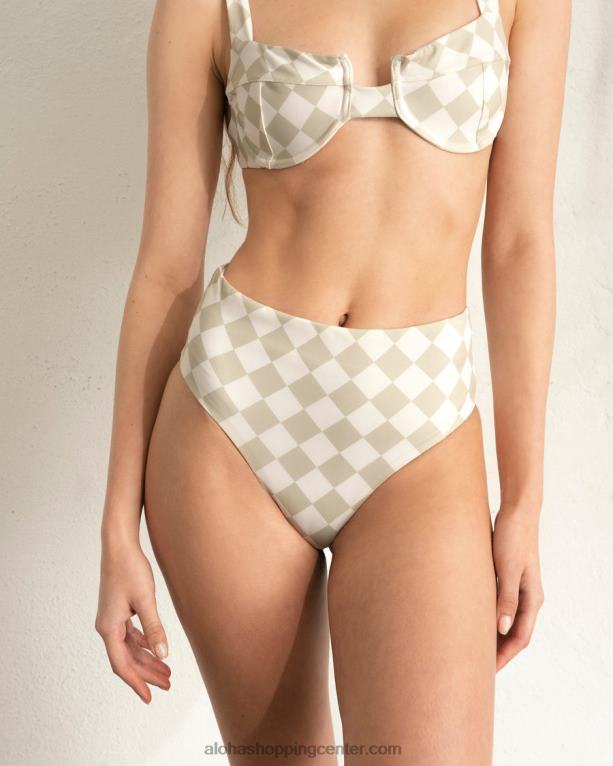 pentagon - bel in zelen spodnji del bikinija iz recikliranega najlona ženske Alohas 0D4R8838