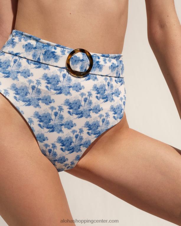 valj - modro-bel spodnji del bikinija iz recikliranega najlona ženske Alohas 0D4R8851