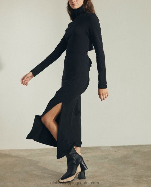 breve - črna bombažna obleka ženske Alohas 0D4R81006