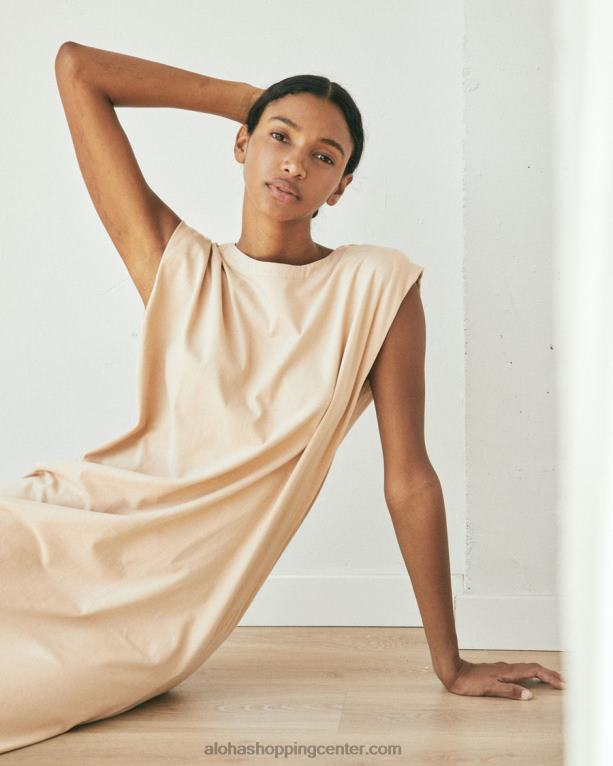 izgubljena - bež bombažna obleka ženske Alohas 0D4R8912