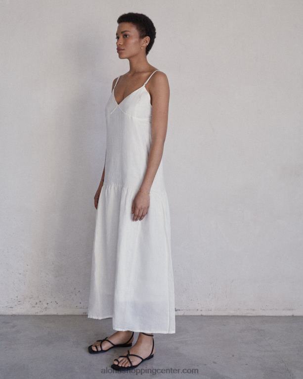 naravoslovec - bela lanena obleka ženske Alohas 0D4R8946