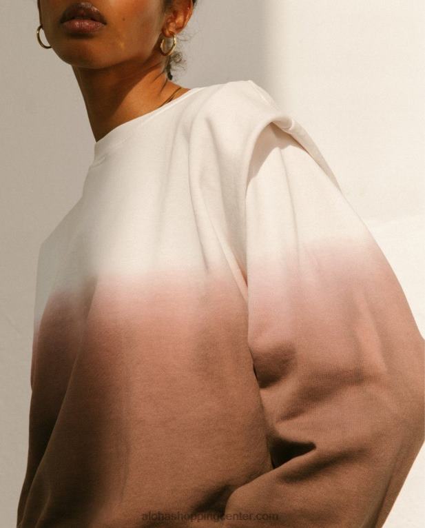 doppio dip dye - rjavo-bel bombažni vrh ženske Alohas 0D4R81002