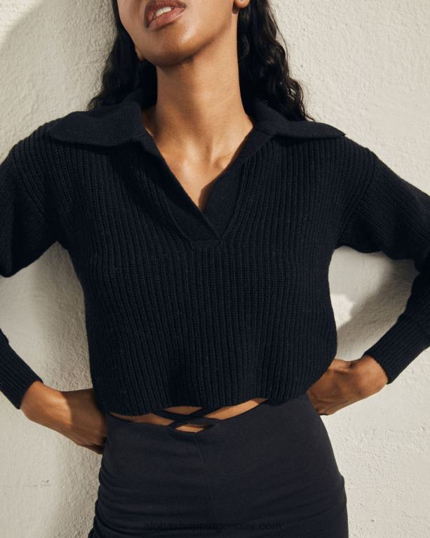 letalo - črn pleten top ženske Alohas 0D4R8694