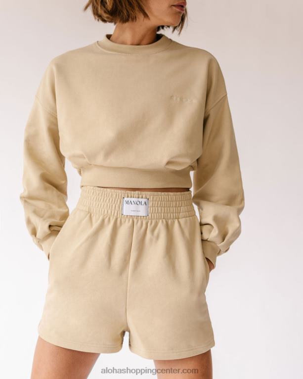 menina crop - bež bombažni pulover ženske Alohas 0D4R8941