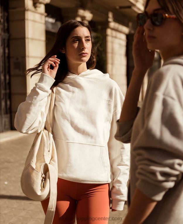 za planet - bel bombažni pulover ženske Alohas 0D4R8983